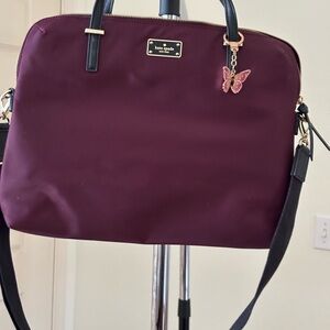 Kate Spade Plum Laptop Bag with Black Handles